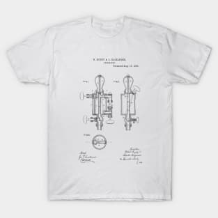 Lubricator woodworking Vintage Retro Patent Hand Drawing Funny Novelty Gift T-Shirt